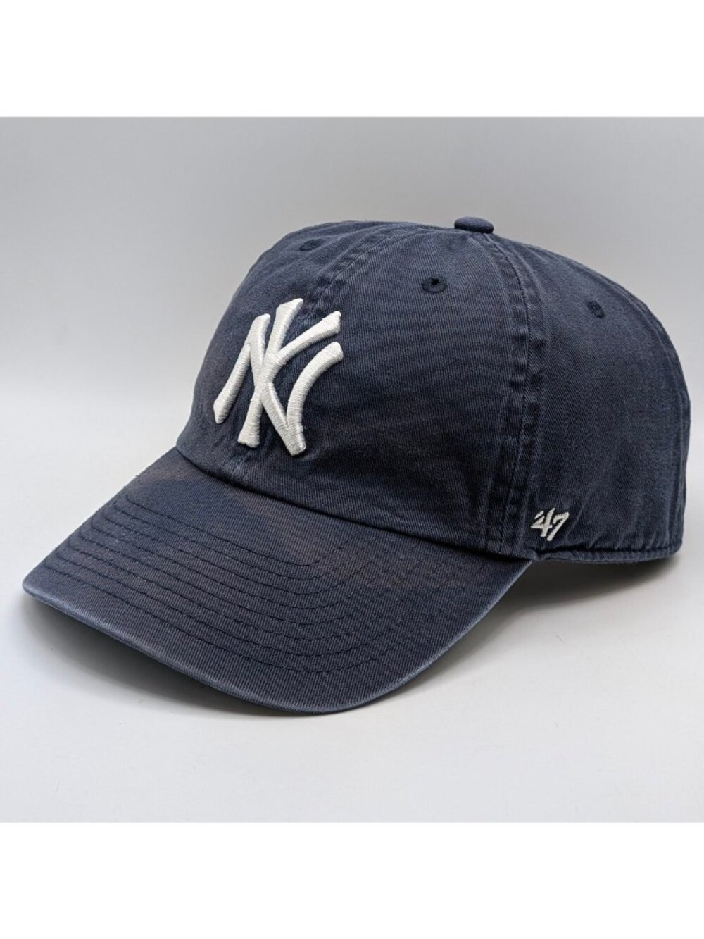 New York Yankees '47 Brand Navy Blue White Hat Cap Distressed OSFA MLB Baseball